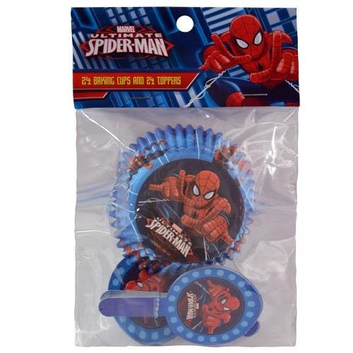 Marvel Avengers and Ultimate Spiderman 48 ct Baking Cups and Toppers N2