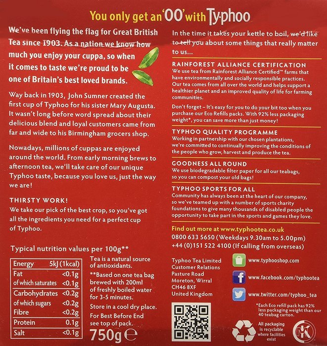 Typhoo Tea 240 Bags (160 Bags + 80 Bags Free) N2