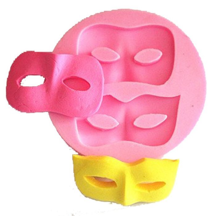 Longzang Small Mask Silicone Mold Sugar Craft DIY Gumpaste Cake Decorating Clay