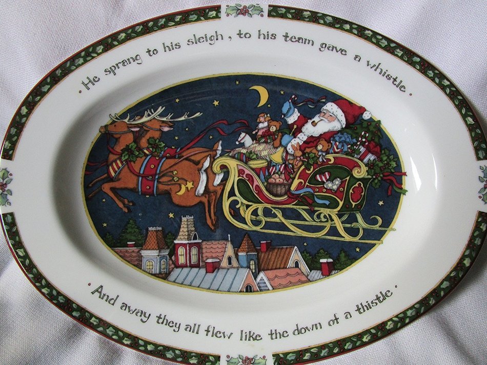 He Sprang to His Sleigh Christmas Platter
