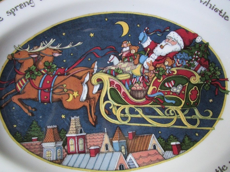 He Sprang to His Sleigh Christmas Platter N2