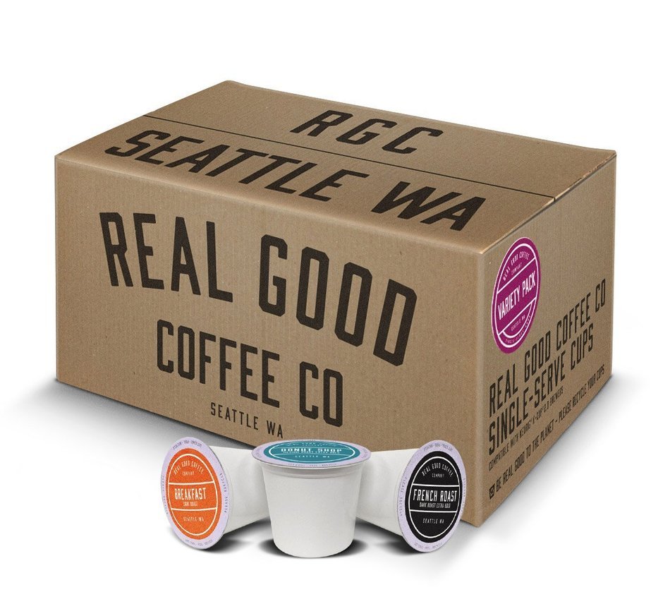 Real Good Coffee Co Recyclable K Cups, Variety Pack, Keurig 2.0 and 1.0 Compatible, 36 Single Serve Coffees