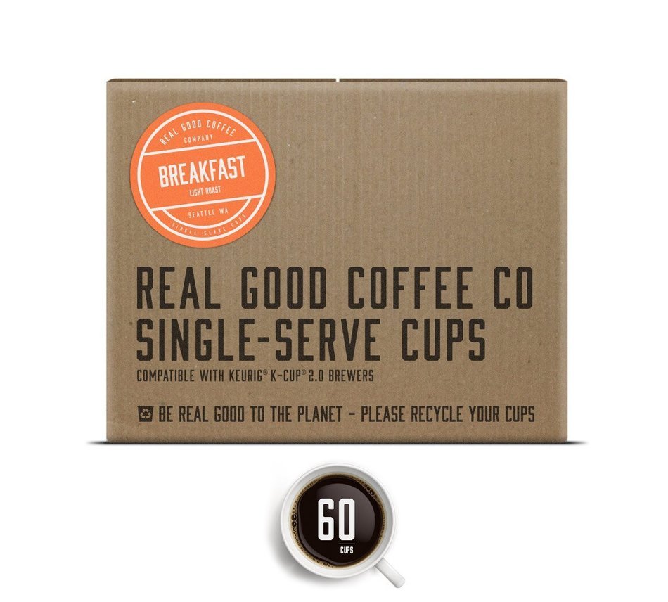 Real Good Coffee Co Recyclable K Cups, Variety Pack, Keurig 2.0 and 1.0 Compatible, 36 Single Serve Coffees N32