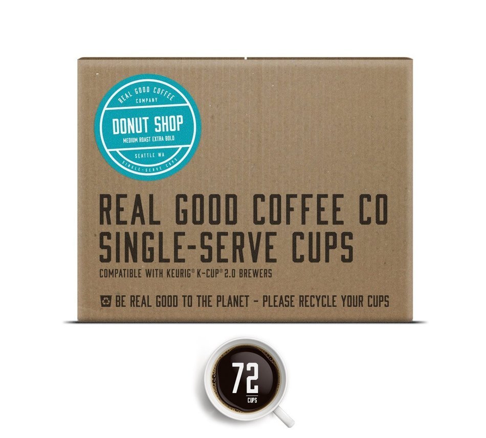 Real Good Coffee Co Recyclable K Cups, Variety Pack, Keurig 2.0 and 1.0 Compatible, 36 Single Serve Coffees N39