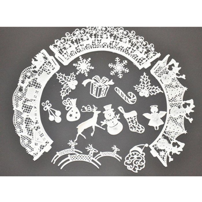 FOUR-C Cake Baking Mat Lace Mat Silicone Cake Mold for Decoration Color Pink N2