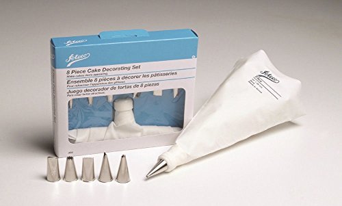 8 Piece Cake Pastry Decorating Set w/ Bag & Tips