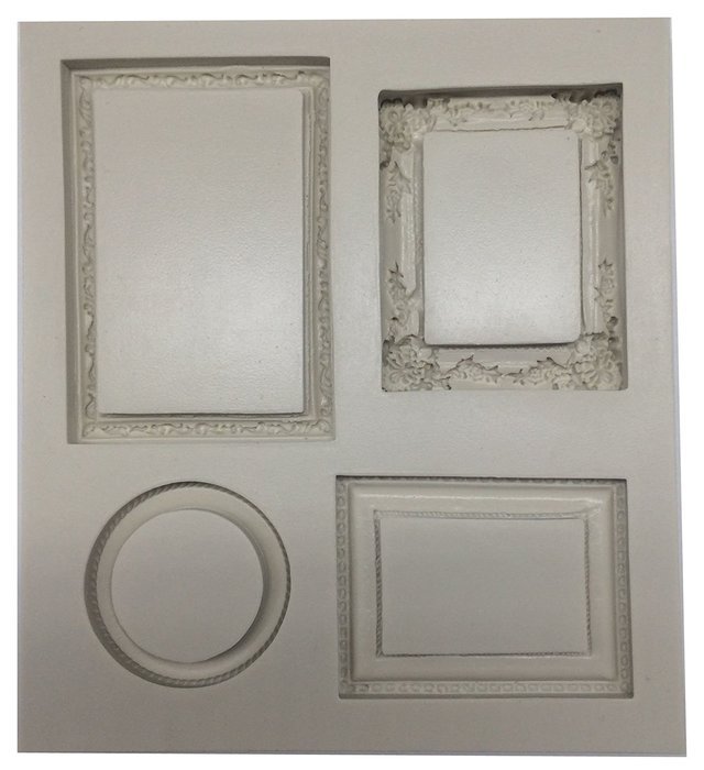 Funshowcase Mirror Frame Candy Silicone Mold, 4 in Set for Sugarcraft, Cake Decoration, Cupcake Topper, Chocolate... N3
