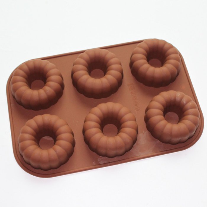 X-Haibei Donuts Cake Muffin Chocolate Cookie Bakeware Soap Silicone Mold 2.5inch Dia. 1inch Height
