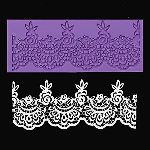 "Flower Lace Mold Silicone Fondant Sugar Craft Wedding Cake Decorating Mould" shopping N6