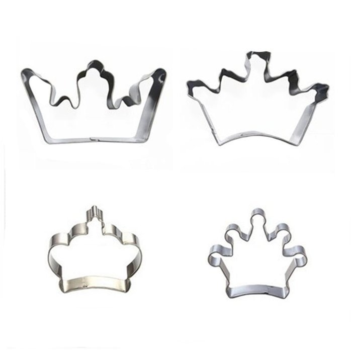 Wocuz 4 Crown King Queen Prince Princess Shapes Stainless Steel Cookie Cutter Fondant Cutter