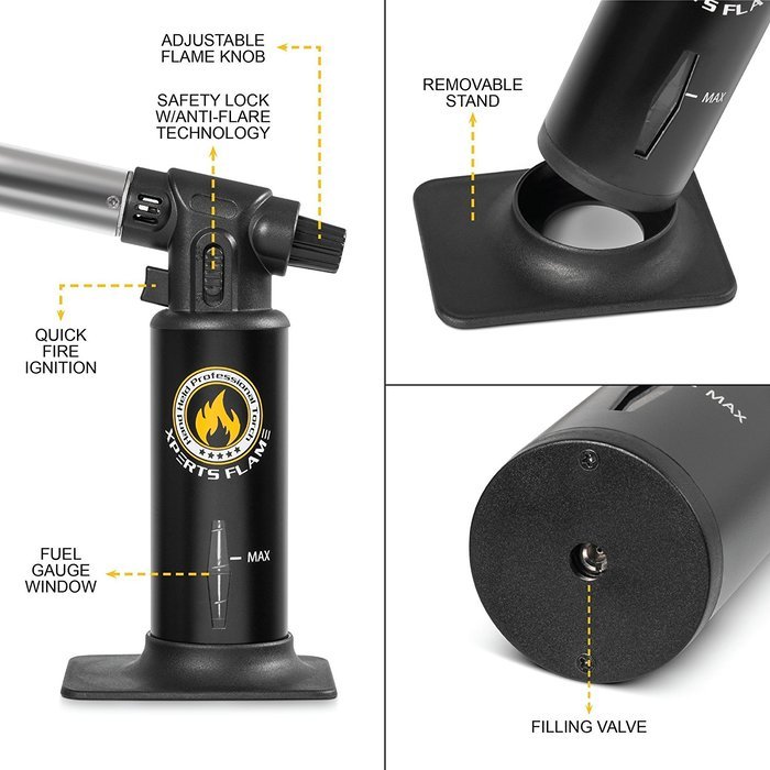 Kitchen Butane Culinary Torch by Xpert's Flame - Best Blow Torch For Culinary Food - Enjoy The Perfect Cooking... N3