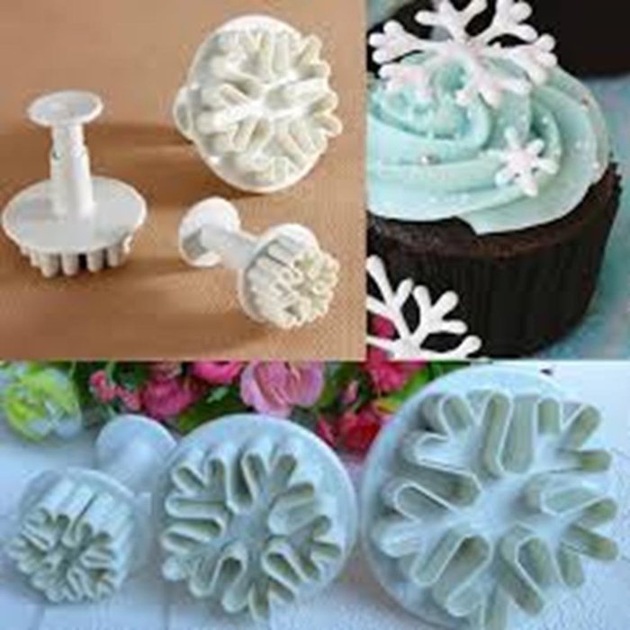 Cake & Cookie Cutters 3Pcs Snowflake Biscuit Cake Decorating Mold N4