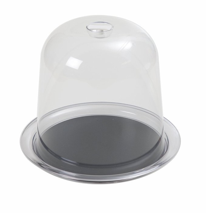 KDG International Omada Globo Panettone Tray with Dome, 13-Inch, Black