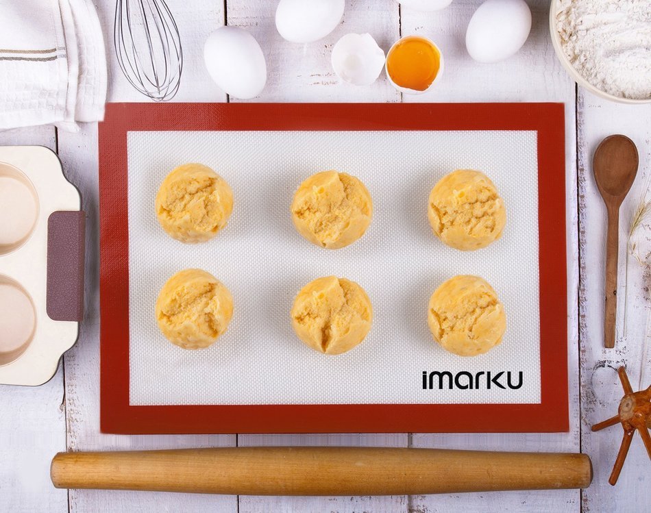 Imarku Silicone Baking Mat Set of 2,Non-Stick,Heat Resistant, Durable Bakeware ,Ideal for Macaron/Pastry/Cookie...