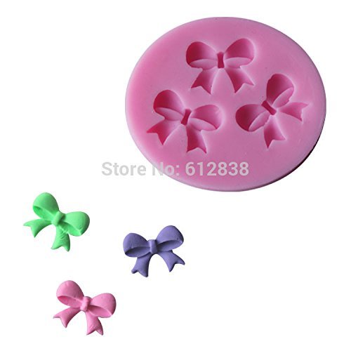 1pcs Three Bows Chocolate Candy Jello Silicon Mold Cake Tools Bakeware Sugarcraft Cake Decorating Tools N2