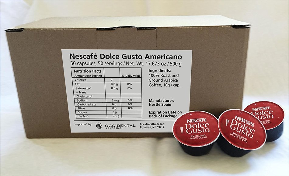 50 x Nescafe Dolce Gusto Coffee Capsules - 50 x Americano Capsules N5