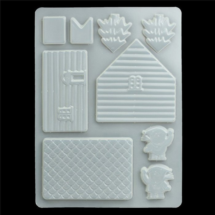 Beauty Clubs 3D House Door DIY Silicone Fondant Mould Cake Decoration Chocolate Cutter Mold N5
