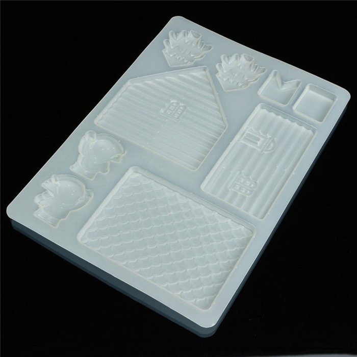Beauty Clubs 3D House Door DIY Silicone Fondant Mould Cake Decoration Chocolate Cutter Mold N6