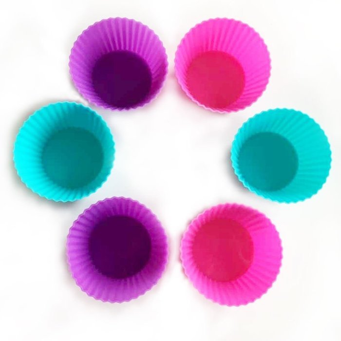 6-pack Reusable Mini Muffin Silicone Baking Cups Cupcake Bakeware Liners Case Molds Sets N2