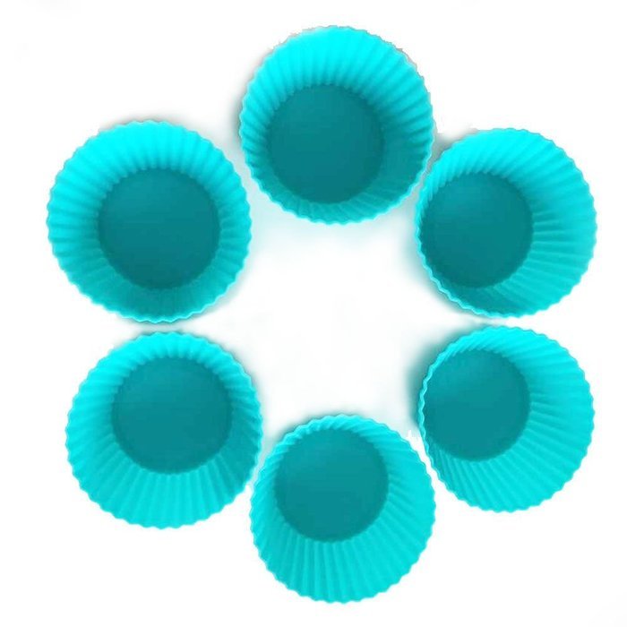 6-pack Reusable Mini Muffin Silicone Baking Cups Cupcake Bakeware Liners Case Molds Sets N7