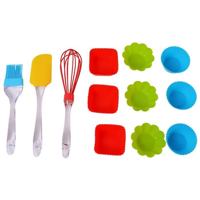 Hoomall 1 Set Baking Kitchen Set Includes Whisk Brush Spreader Muffin Cups(Rom Color)