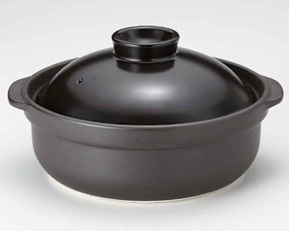 Utage for 4-5 persons 11.3inch Donabe Japanese Hot pot Black Ceramic Made in Japan