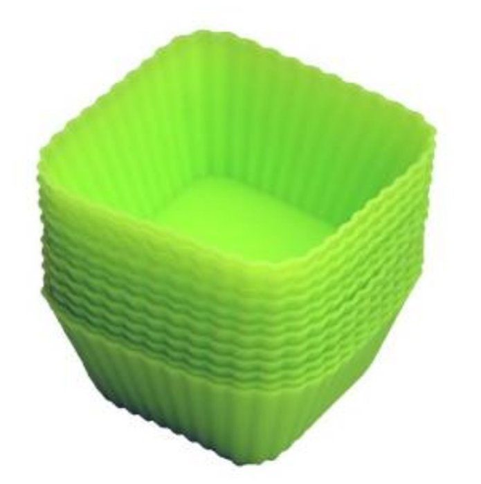 Pack of 10 Jelly Pudding Square Cupcake Silicone Cake Mold Pan 2.5"x1.7"x1.3" Color At Random