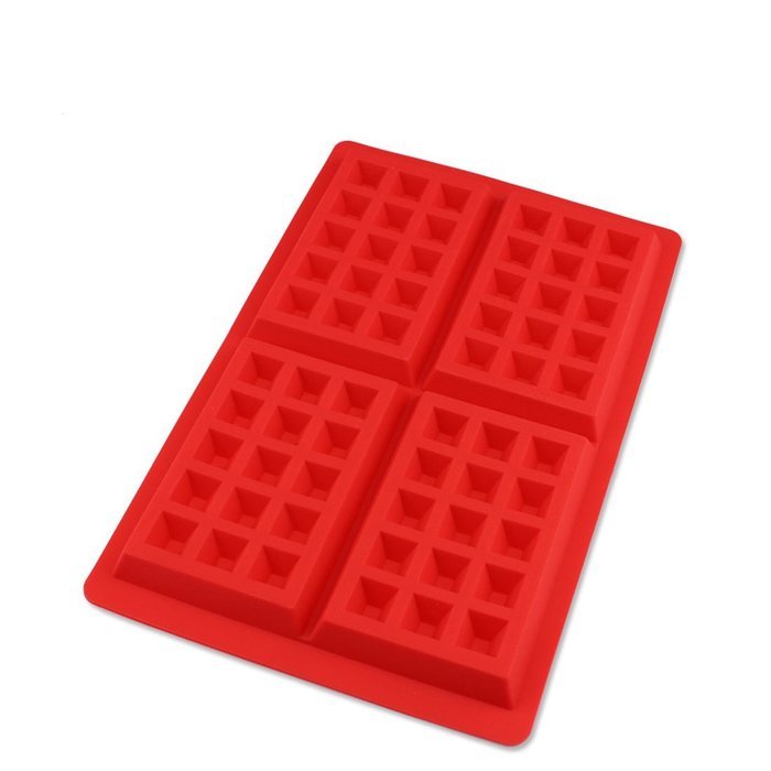 ZJCilected 4 Cavity Non-Stick Silicone Waffle Mold Waffle Cookie Silicone Pan Tray Kitchen Baking Tool