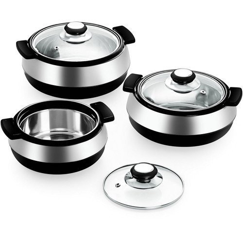 3-Piece Stainless Steel Round Casserole Set by Cello