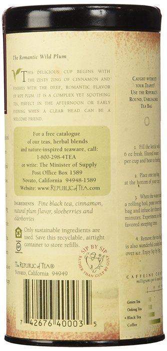 The Republic Of Tea Ginger Peach Black Tea, 50 Tea Bags, Premium Ingredients, Gourmet Longevity Tea N37
