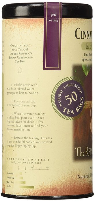 The Republic Of Tea Ginger Peach Black Tea, 50 Tea Bags, Premium Ingredients, Gourmet Longevity Tea N38