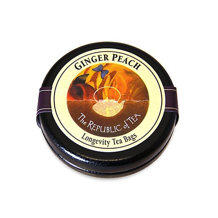 The Republic Of Tea Ginger Peach Black Tea, 50 Tea Bags, Premium Ingredients, Gourmet Longevity Tea N61