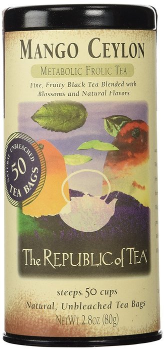 The Republic Of Tea Ginger Peach Black Tea, 50 Tea Bags, Premium Ingredients, Gourmet Longevity Tea N66