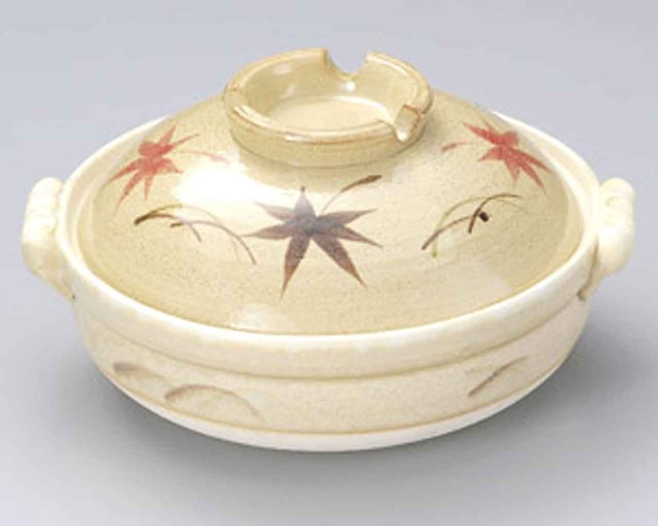 Momiji for 2-3 persons 8.7inch Donabe Japanese Hot pot Beige Ceramic Made in Japan
