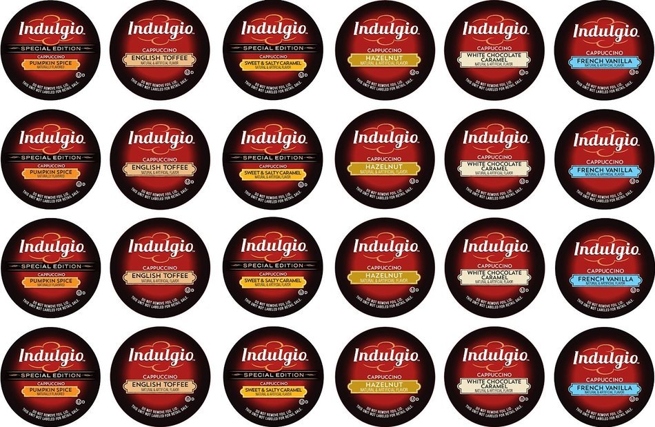 Custom Variety Pack Indulgio Cappuccino Keurig K-Cups Variety Sampler Pack, 24 Count