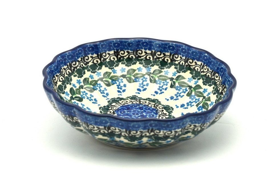 Polish Pottery Bowl - Shallow Scalloped - Medium - Wisteria