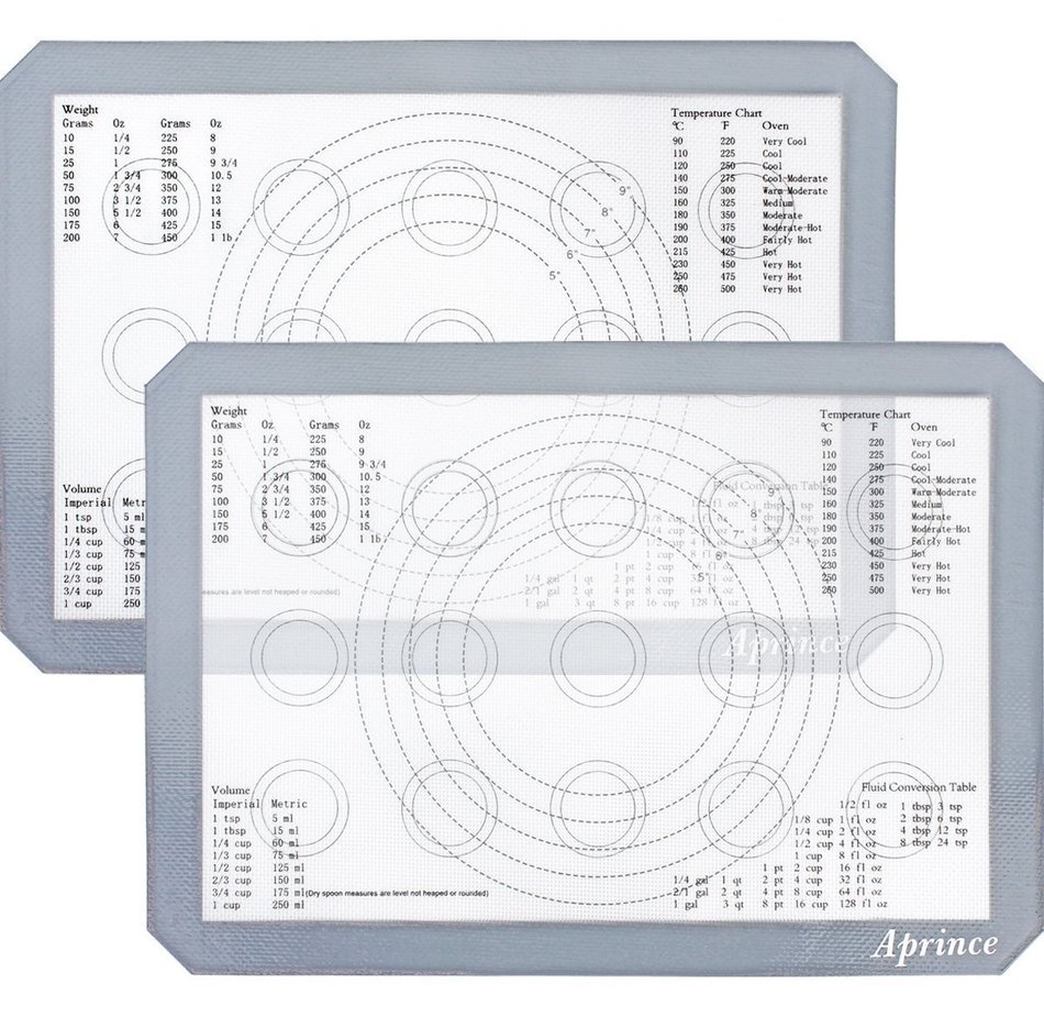 Aprince Silicone Baking Mat Set of 2 (Thick & Large 11 5/8" x 16 1/2") / Non-Stick Cookie Sheet / Non Stick Silicon...