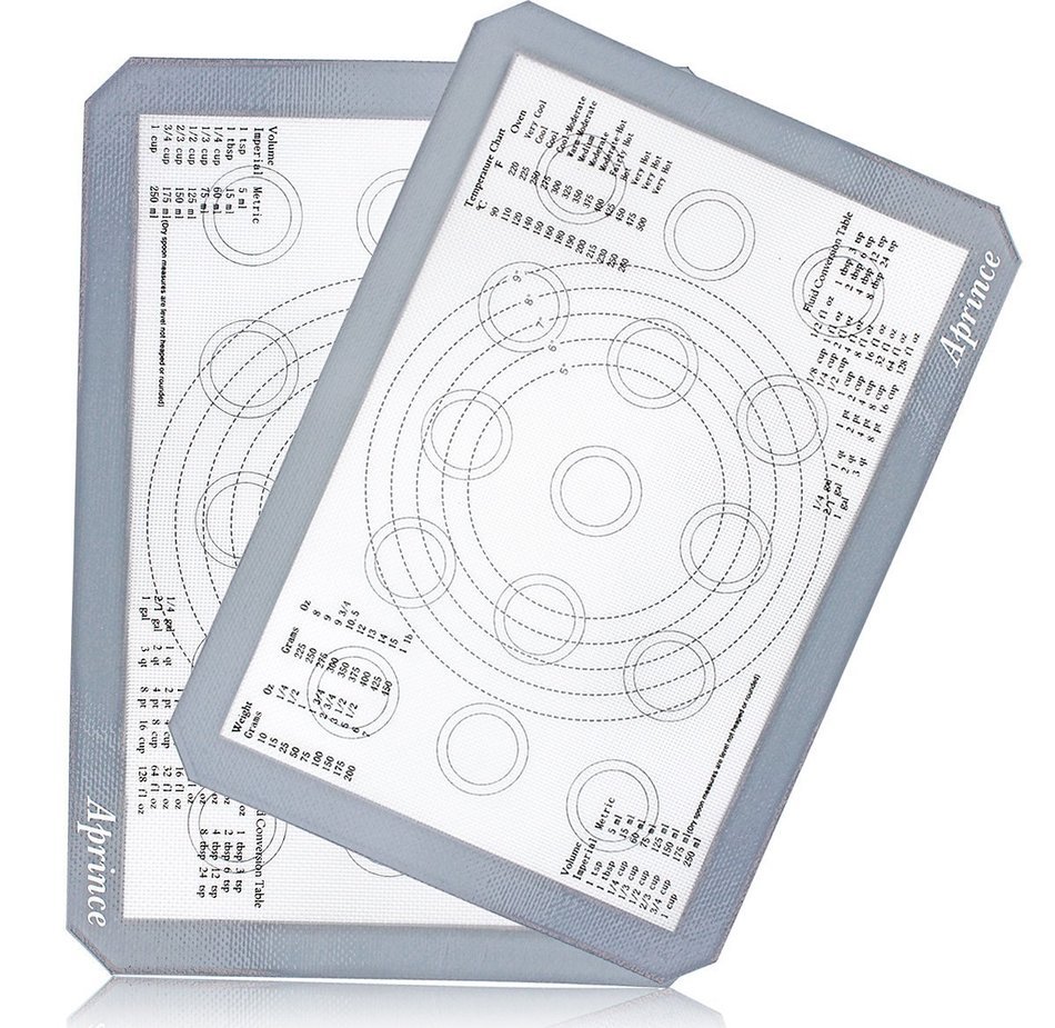 Aprince Silicone Baking Mat Set of 2 (Thick & Large 11 5/8" x 16 1/2") / Non-Stick Cookie Sheet / Non Stick Silicon... N6