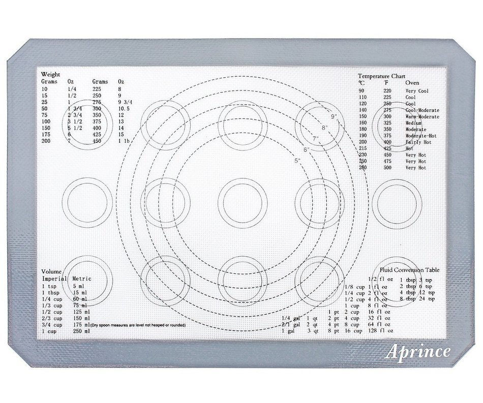 Aprince Silicone Baking Mat Set of 2 (Thick & Large 11 5/8" x 16 1/2") / Non-Stick Cookie Sheet / Non Stick Silicon... N8