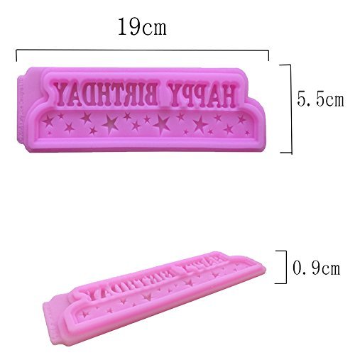 Joinor Happy Birthday Cake Decorations Silicone Fondant Mold Candy Making Kit Chocolate Mold N3