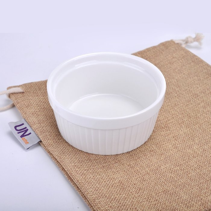 UName Set of 3 Ramekins & Souffl&eacute; Dishes, White, UN292 N2