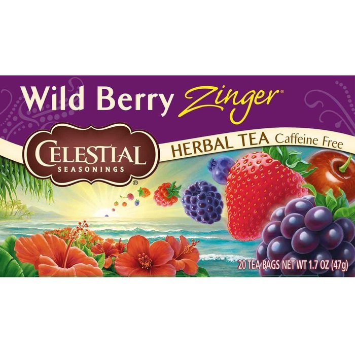 Celestial Seasonings Wild Berry Zinger Herbal Tea, 20 Count (Pack of 6)