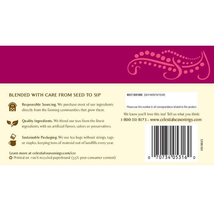 Celestial Seasonings Wild Berry Zinger Herbal Tea, 20 Count (Pack of 6) N10