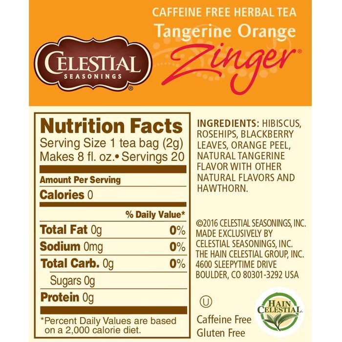 Celestial Seasonings Wild Berry Zinger Herbal Tea, 20 Count (Pack of 6) N39