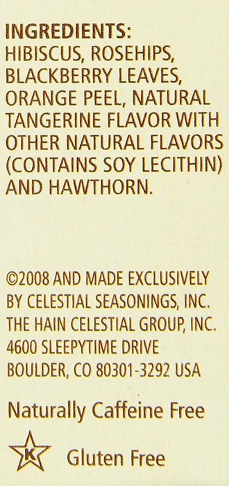 Celestial Seasonings Wild Berry Zinger Herbal Tea, 20 Count (Pack of 6) N44