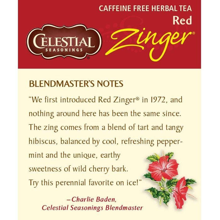 Celestial Seasonings Wild Berry Zinger Herbal Tea, 20 Count (Pack of 6) N48