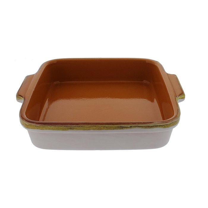French Home 9-Inch White Stoneware Square Baking Dish