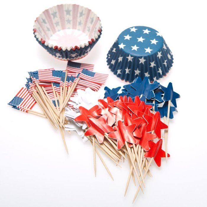Patriotic Baking Cups with Picks