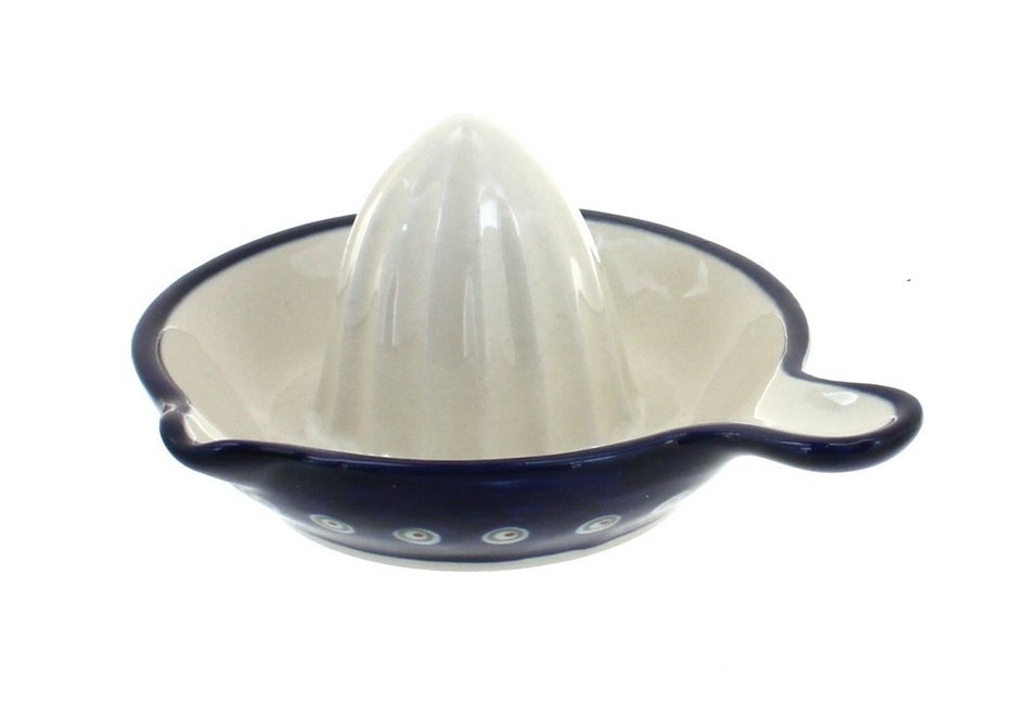 Polish Pottery Flowering Peacock Lemon Squeezer