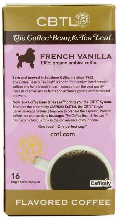 CBTL French Vanilla Coffee Capsules By The Coffee Bean & Tea Leaf, 16-Count Box N3
